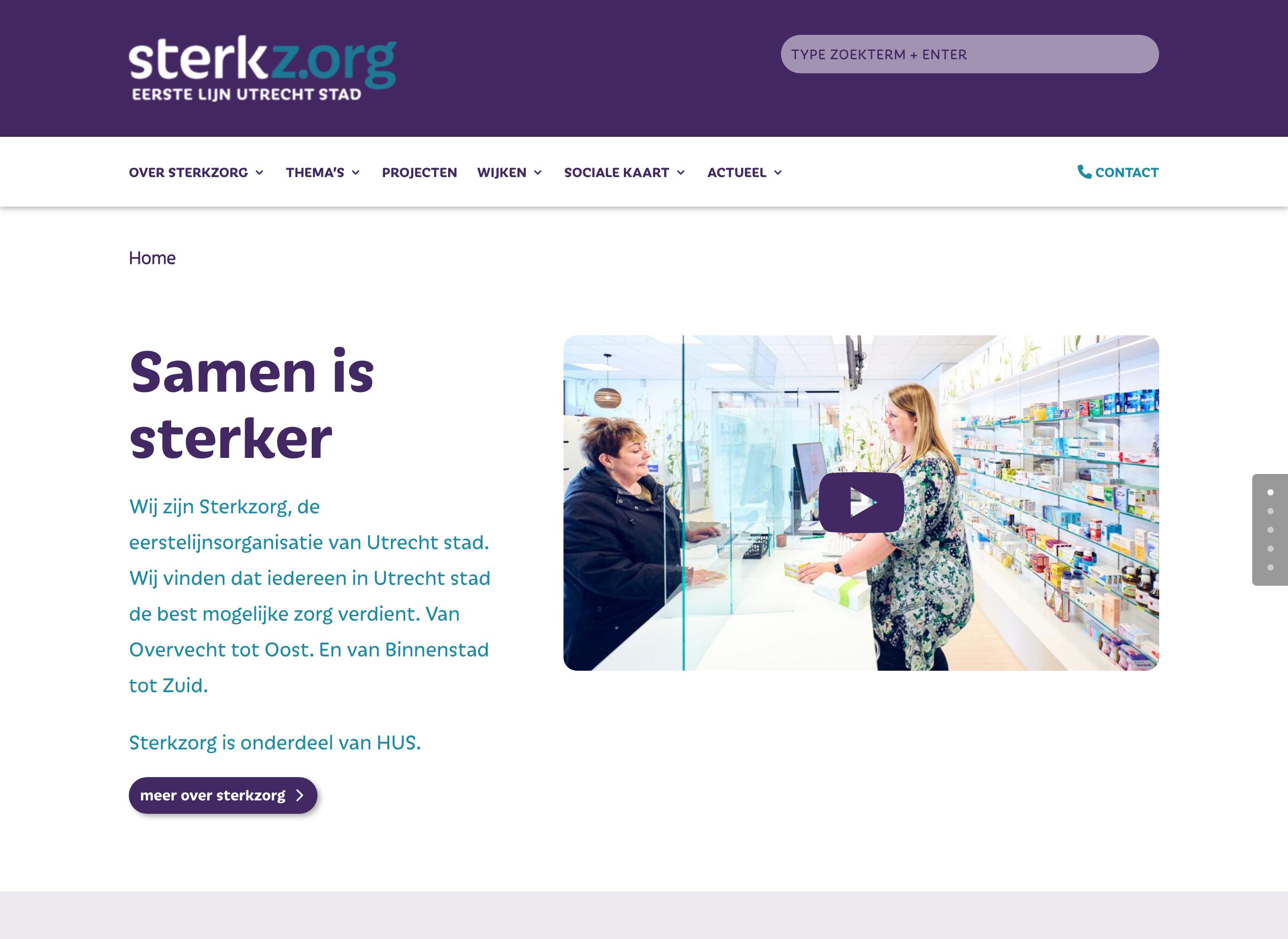 Homepage van Sterkz.org